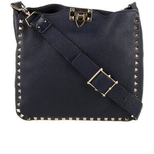 Valentino Dark Blue Rockstud Messenger Bag